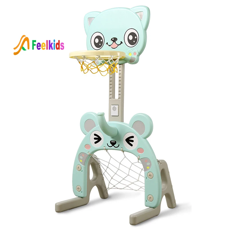 

Indoor baby sports equipment kid basketball stand with hoop, Pink,green