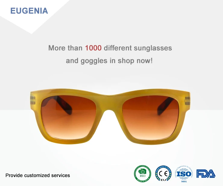 EUGENIA Safari European Design Mens Fashion Vintage Rubber Frame Sun Glasses Clear Sunglasses