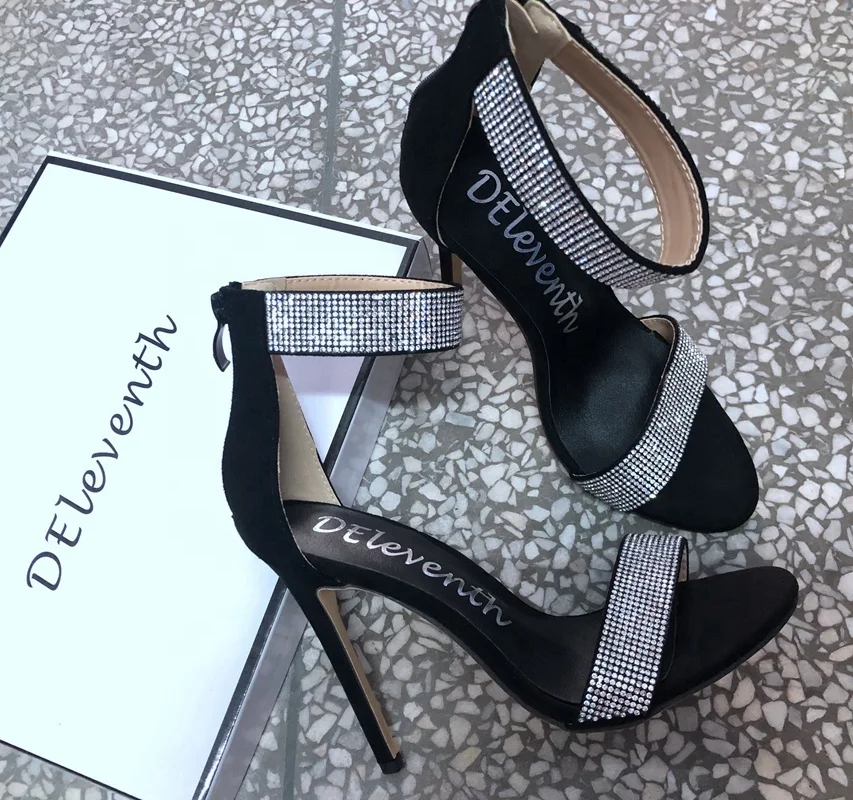 

zp B749 DEleventh Shoes Woman Fashion high heels Sandals Rhinestone party ladies heel shoes Wedding ladies summer sandals