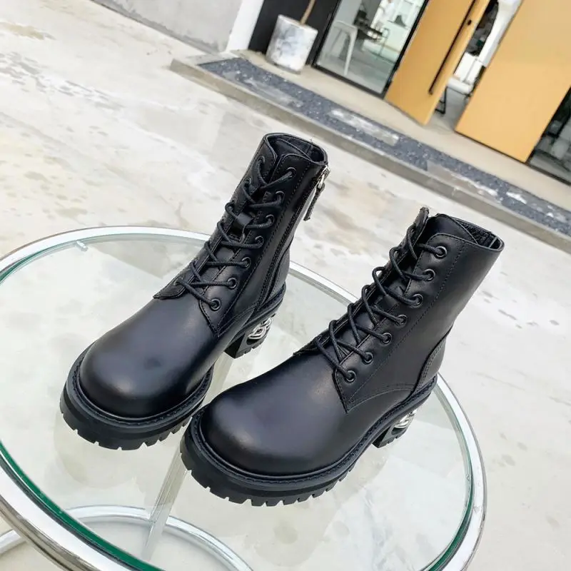 

Ankle Personality Vintage Girls Leather Fashionable Fashion Ladies Boots, Black
