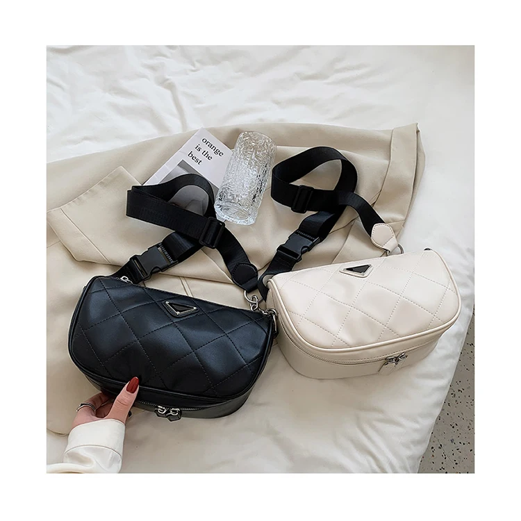 

Vintage Pillow Underarm Bags Leisure Wild Solid Color Armpit Purses Trendy Diamond Lattice Handbags Small Chain Bolsa For Women