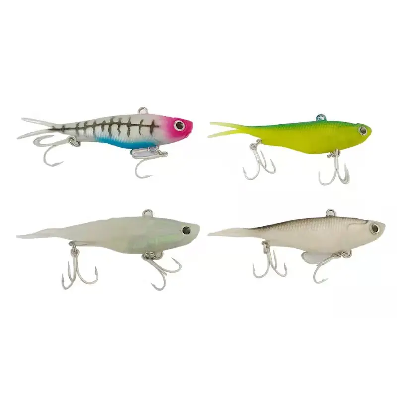 

Wholesale 9.5cm 20g TPR soft vibe fishing lure lead head deep diving rigged soft plastic bait soft vibe lure, 4 colors