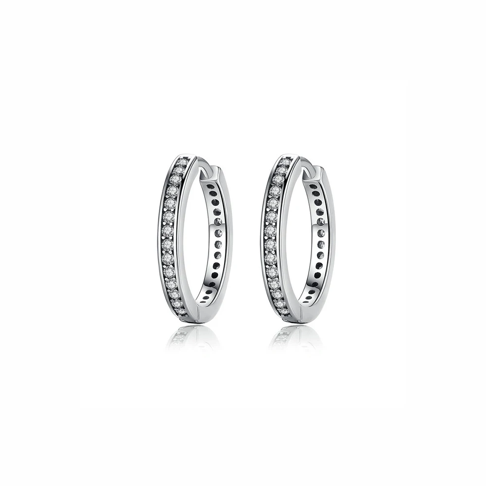

Accessories Women Cz Hoop Trendy Minimalist 925 Sterling Silver Earrings