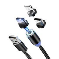 

3 in 1 Magnetic Braided USB Charging Data to Type C Micro 8pin Extension Quick Charge 3.0 Cable