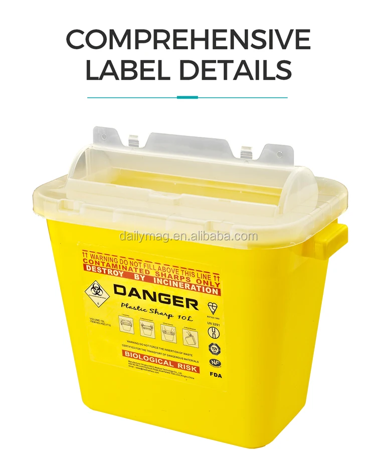 High Quality Un3291 10 Liter Plastic Medical Sharps Container Buy