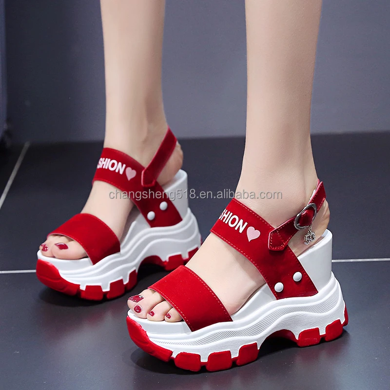 

2021 Newest Fashion Wedges super High Heels Leisure Summer Sandal Woman Shoes Women Platform Fish mouth girls student sandals, 4 colors