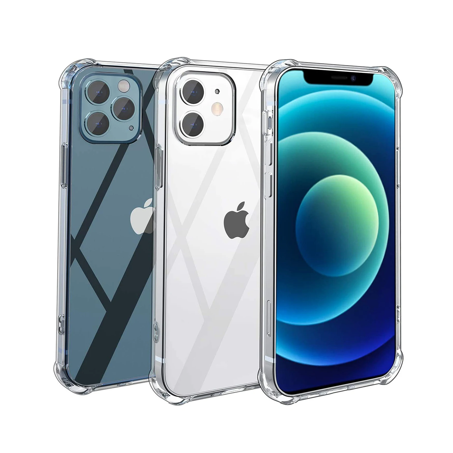 

Zhike for Coque iPhone Funda iPhone 8 Plus Full Cover Shockproof Cover Armor Pouch Clear iPhone 12 Pro Max Transparent Case