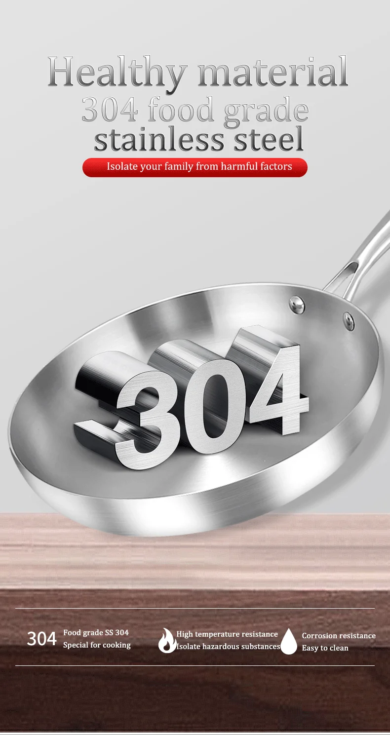 Factory Direct Stainless steel frying Pan Nonstick pan for Kitchen frypan