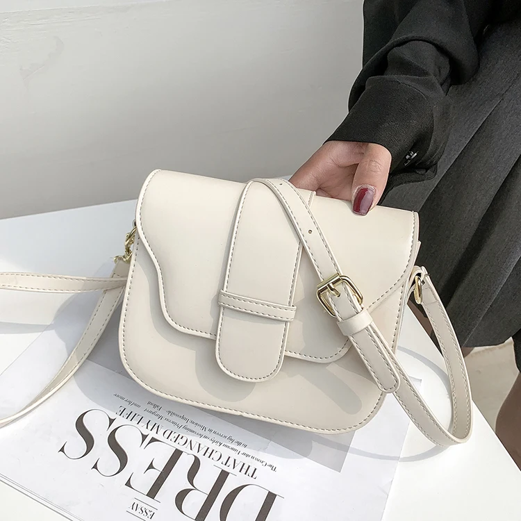 

2021 New Arrivals Ladies Hand Bags Saddle Bag Solid Color Casual Shoulder Handbag Messenger Purses for Women, White,black,yellow,brown