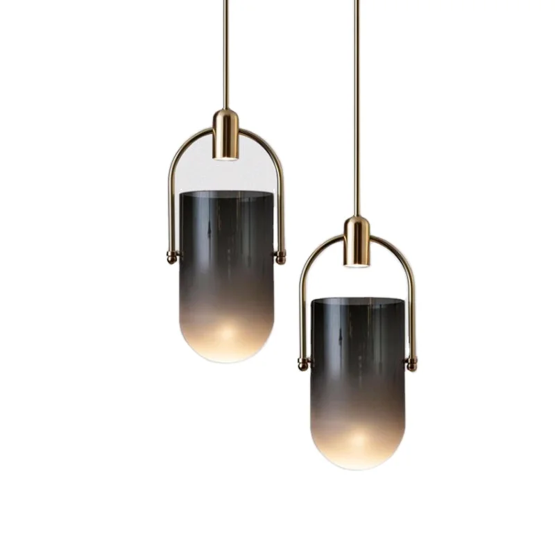 Indoor Simple Luxury Glass Pendant Light China Wholesale Modern Gold Led Chandelier for Kitchen Restaurant