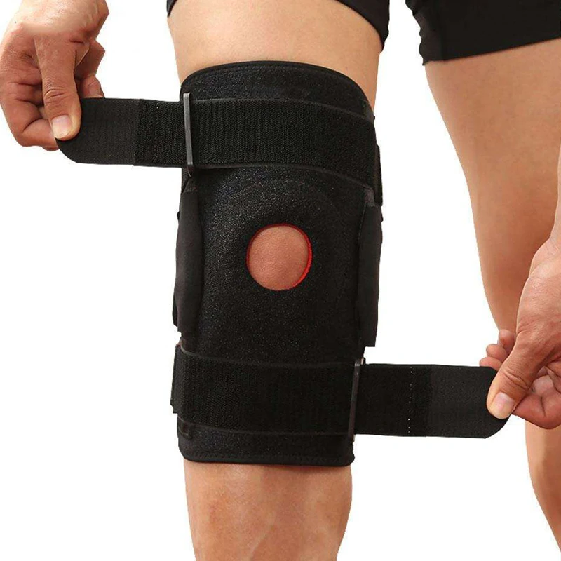 

Hinged Knee Brace Gym Adjustable Open Patella Knee Protector for Pain Relief Arthritis ACL