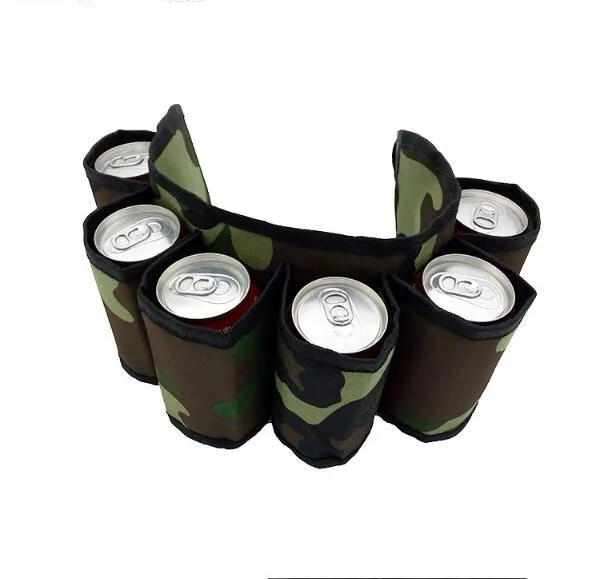 

party drinking custom 6 cans beer belt , beer belt holder, Black