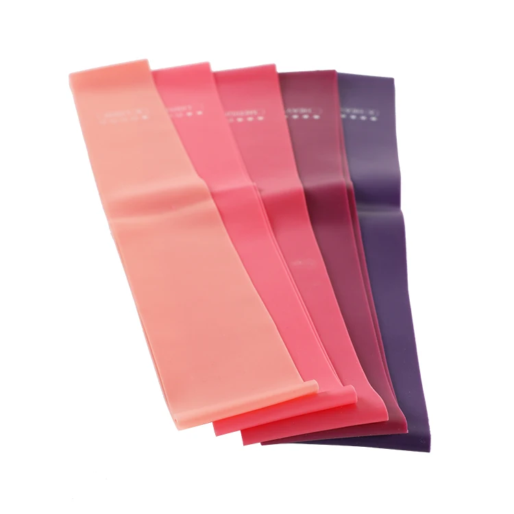 

5 pcs set power exercise stretch fitness rubber band pink resistant bands with logo, Customized color