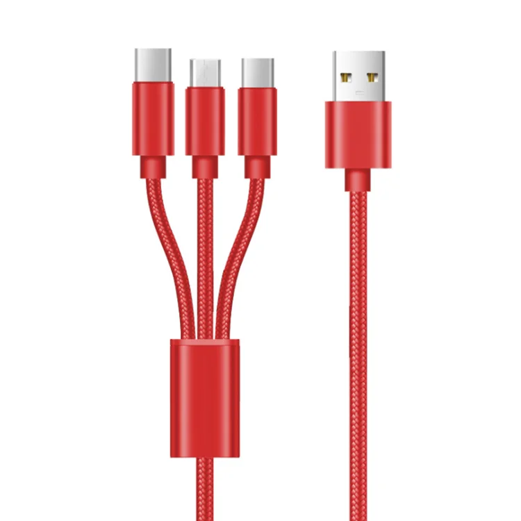 

Free Shipping Custom High Tensile Fast Charge 3 in 1 Macaroon Color Phone Charging Data Cable For Android IOS Type c