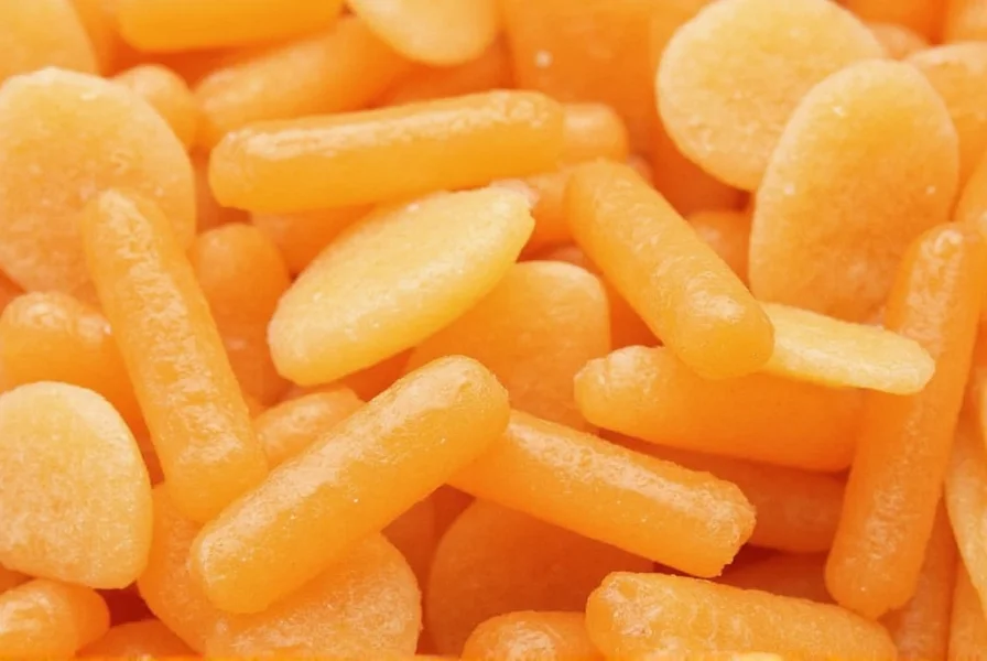 Close-up of natural ginger candy chews showing their translucent amber color and soft texture on wooden background