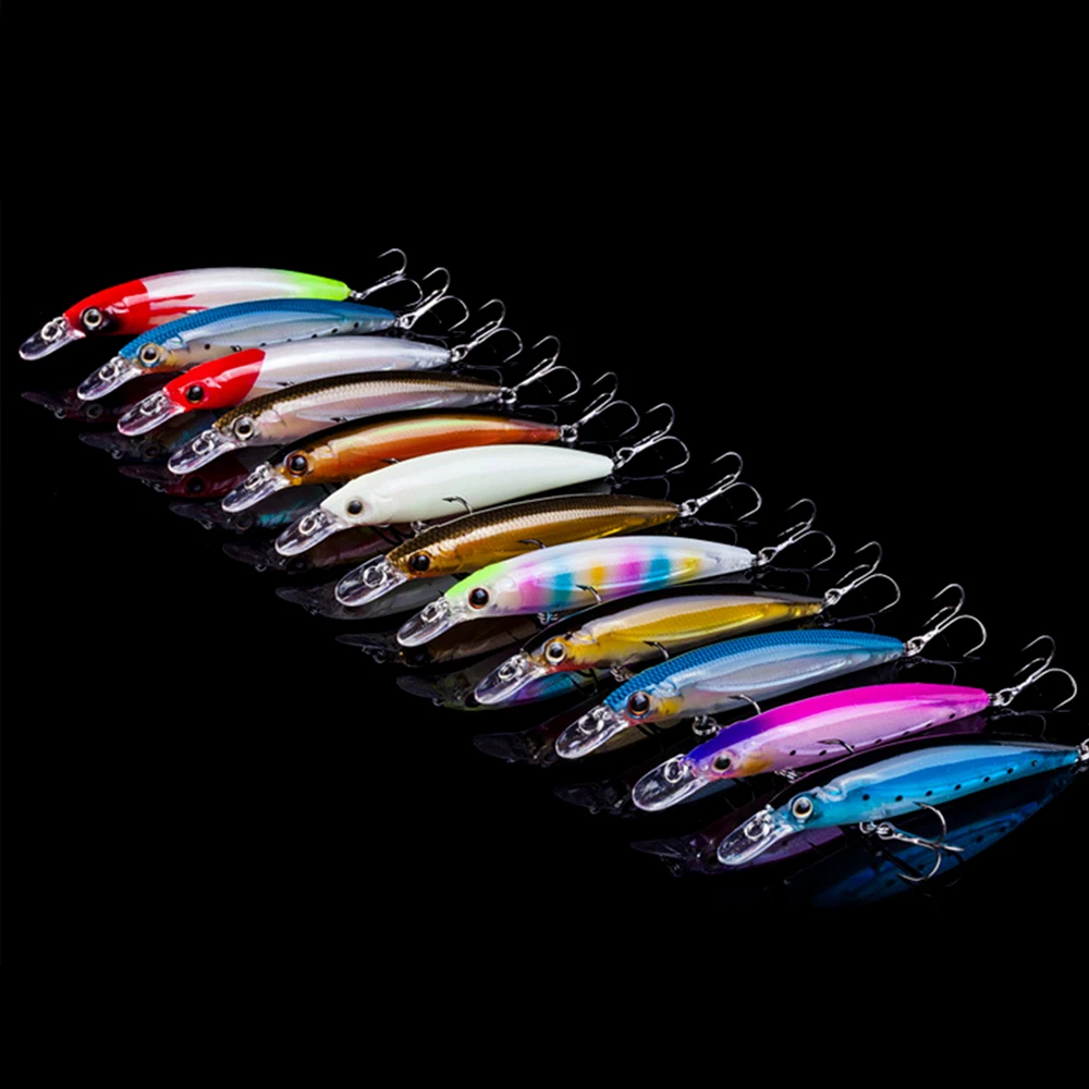 

12colors Minnow Luminous Baits Pesca Wobbler Lure Fishing Tackle Carp Fishing Lures, 12 colors