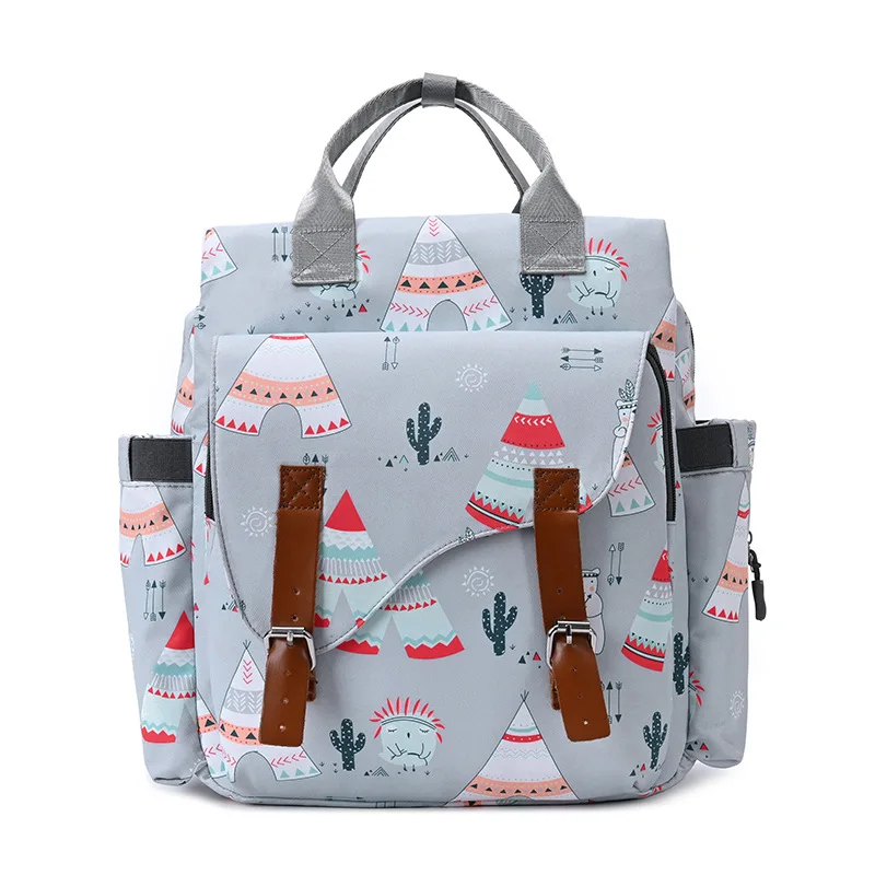 

2021 New Cartoon Mummy Bag Large Capacity Portable Nappy Bags Mummy Bottle Diaper Bag, As picture