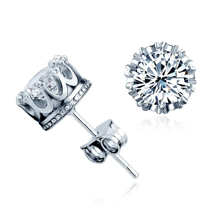 

High Quality Fishion Sliver Crown men awomen Jwellery Earring Gemstone Earrings 2021, Picture