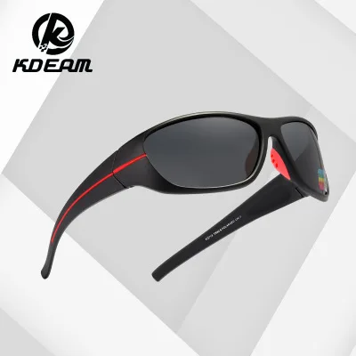 

KDEAM 2020 new men's Sports Sunglasses Polarized Sunglasses TR90 outdoor riding glasses windproof night vision goggles KD713, 6 colors