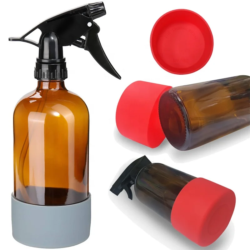 

anti slip silicone boot sleeve for glass spray bottle wholesale, dishwash safe