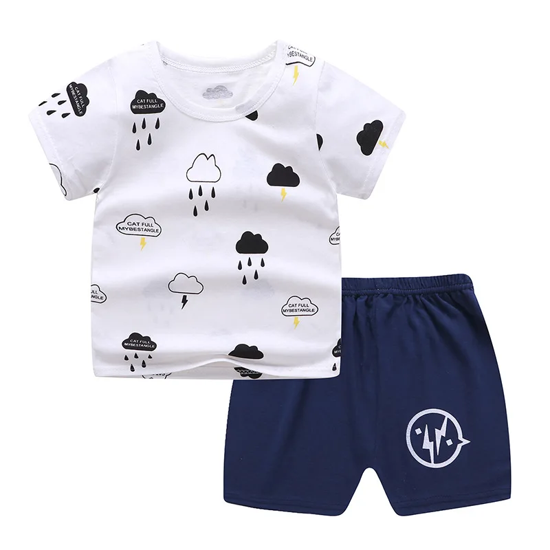 

Wholesale Baby Wears Clothing Kids Summer Baby Items Cartoon 100% Cotton Baby Clothes Set for Boy Girl with Print