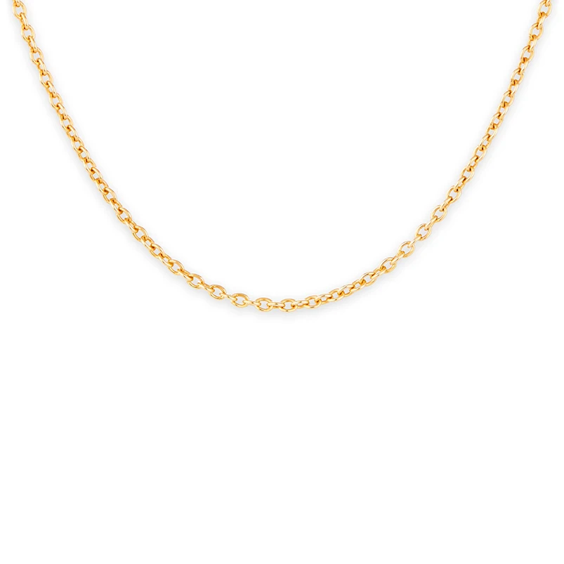 

Gemnel hot selling recycled sterling silver classic cable o chain 18k gold 1.2mm necklace