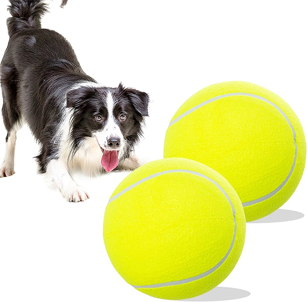 

Dog Toy Balls 9.5" Large Dog Tennis Ball Interactive Toys Outdoor/Indoor for Medium Large Dogs Funny Inflatable Rubber Dog Ball