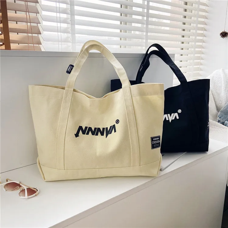 

High Capacity Design The Tote Bag Shopping Bag Tote Plain Canvas Tote Bag Hot Sale, Yellow, blue, black, pink, beige