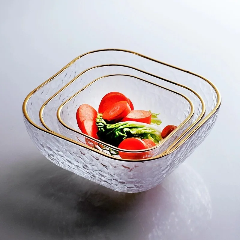 糖果水果沙拉碗金边玻璃碗