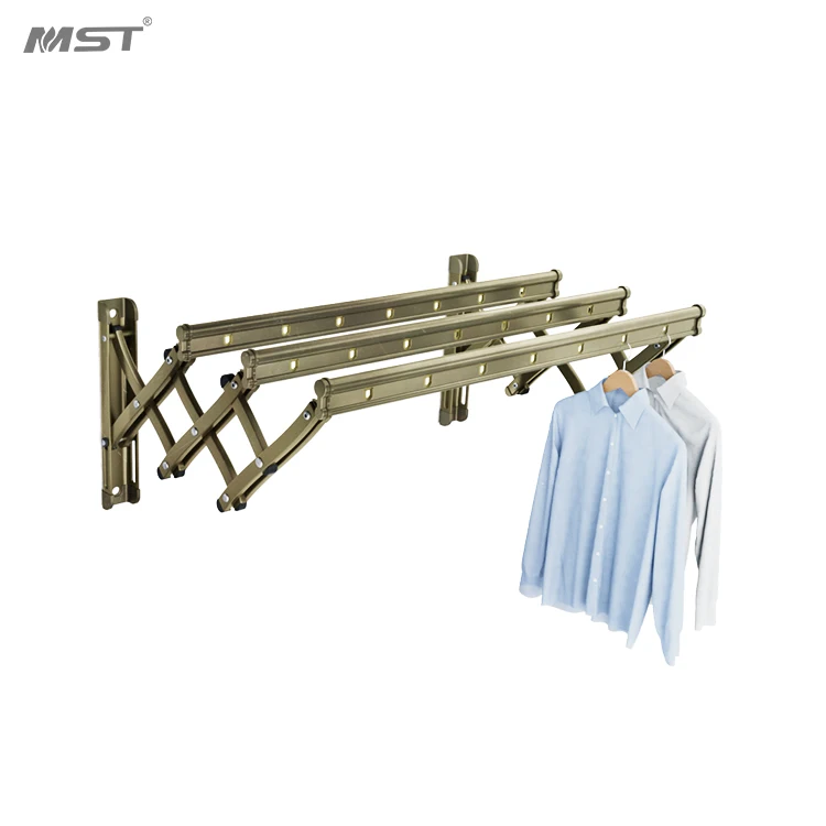 

MST aluminum cloth drying rack wall mounted laundry metal clothing hanger dryers stand drying rack