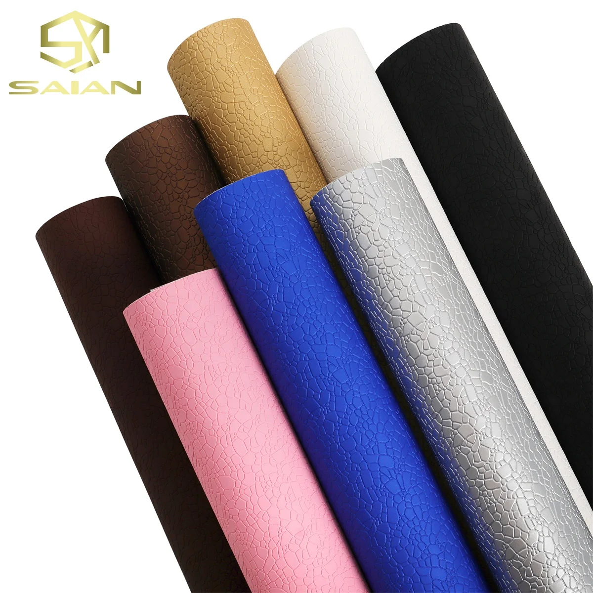 

Hot Selling Stone Embossing Faux PVC Leather Rolls For Crafting Handbags Planner Hair Bows