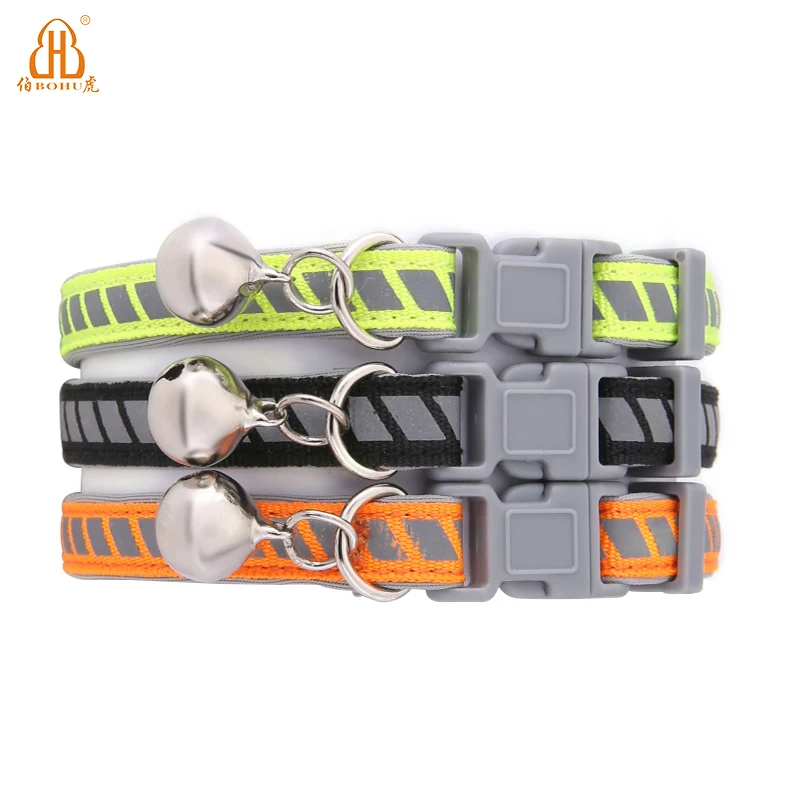 

BOHU collar dog designer dog collars reflective pet collars, Green, black, orange