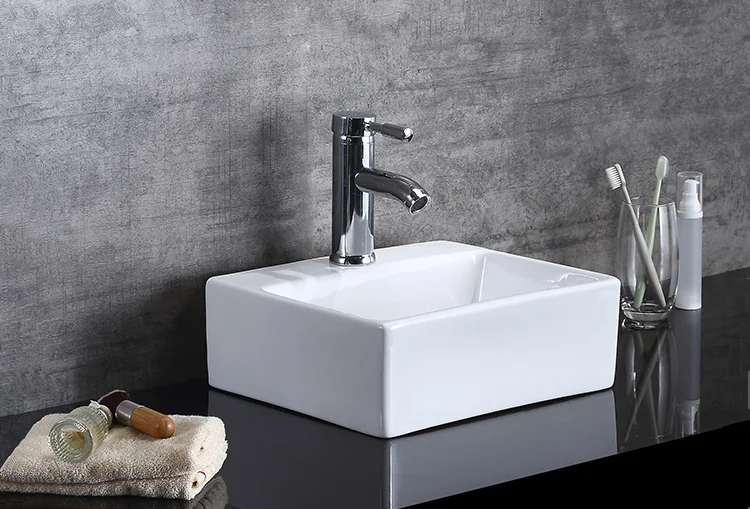 Above Counter square porcelain art basin  bathroom cabinet sanitary ware for sale