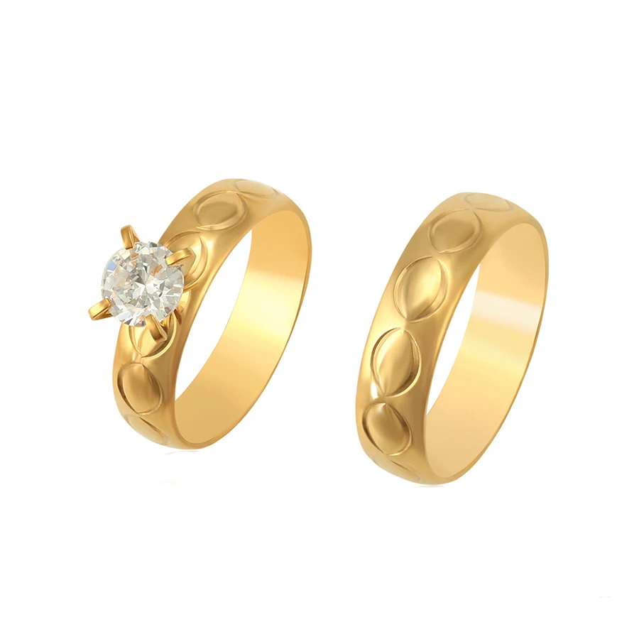 

R-152 Xuping women and men fashion couple jewelry dubai gold color lover rings, 24k gold color