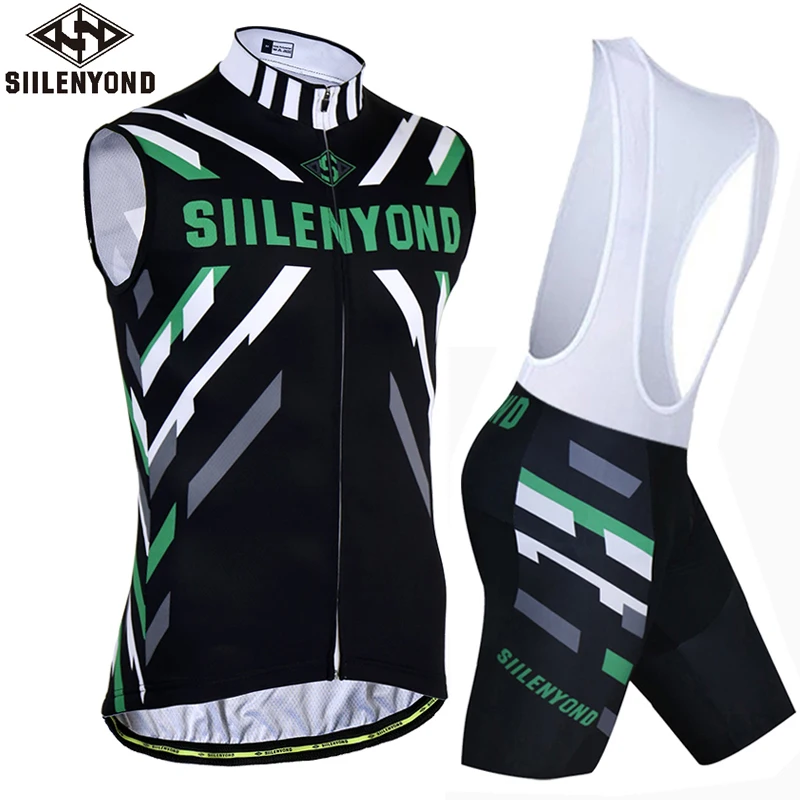 

Flour Green Cycling Vest Sleeveless Cycling Jersey Sets MTB Bicycle Cycling Clothing Bike Vests Ropa Maillot Ciclismo