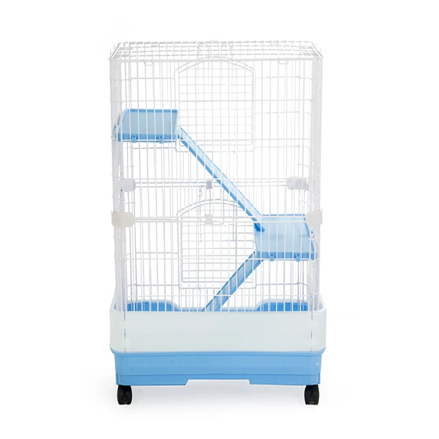 

CH-95,wire plastic 3 level Cat cage,luxury big cat cage pet cages manufacturers, Coffee / pink / blue