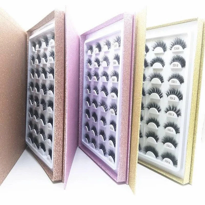 

Factory OEM 100% mink eyelashes of book of mink eyelashes high quality of real mink lasjes with customized magnetic box, Black