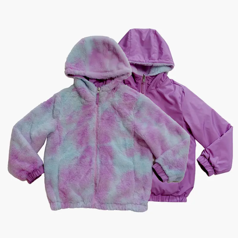 

trending life polyester keeping warm winter reversible kids girls jacket
