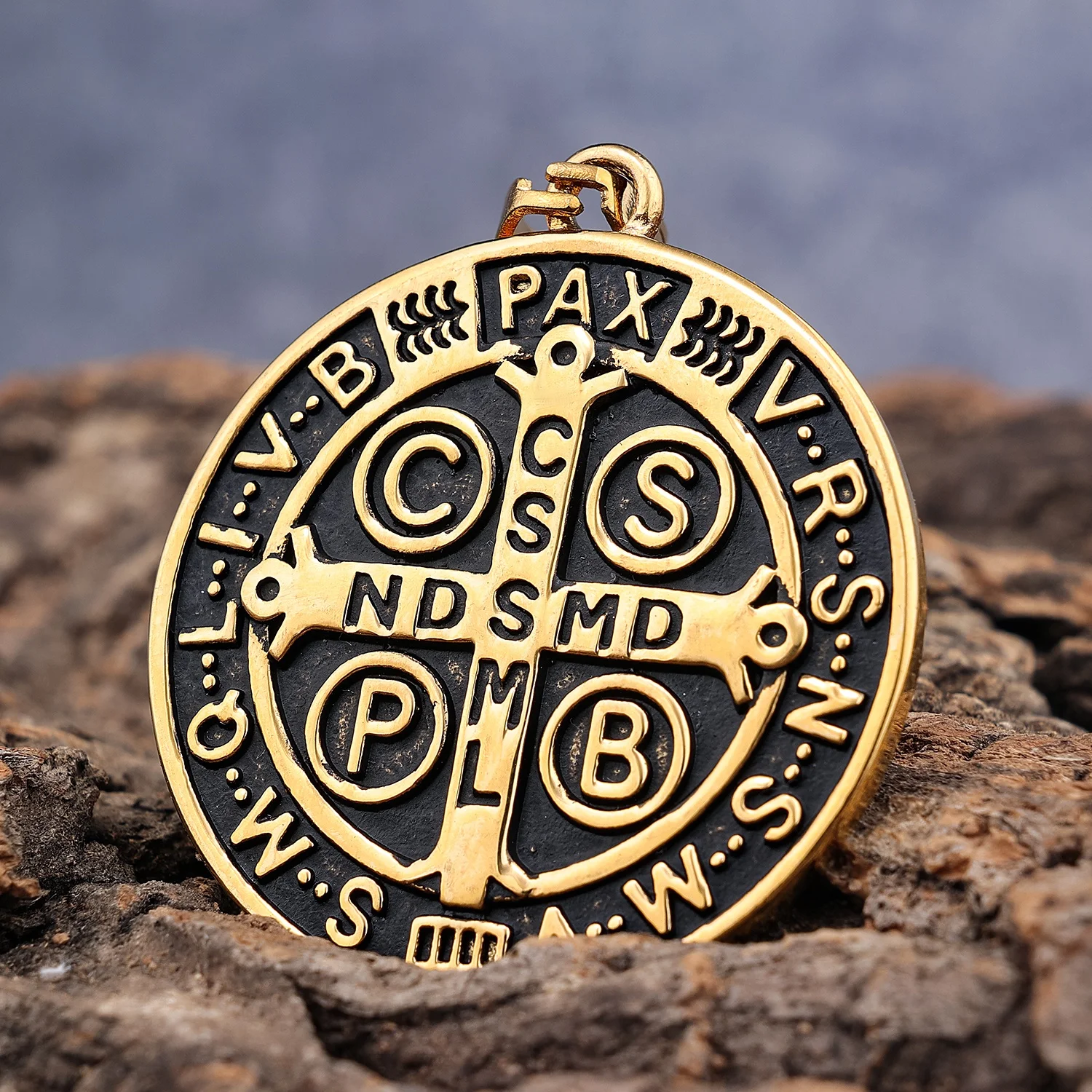 

Custom St Saint Benedict Exorcism Medal Pendant Stainless Steel Silver Gold Black Catholic Cross Talisman Necklace
