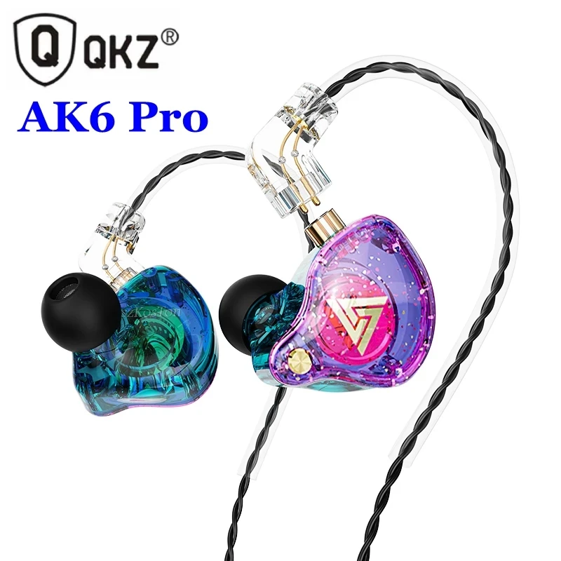 

QKZ AK6 Pro 1DD Dynamic Wired 3.5mm Earphones HIFI Bass Earbuds In Ear Monitor Sport Noise Cancelling Headset PK EDX Pro ZST X