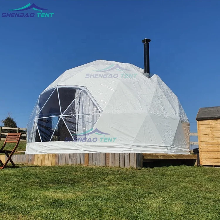 

6m Transparent Dome Tent Geodesic Outdoor Camping Dome tent for Glamping, White,red,yellow,optional