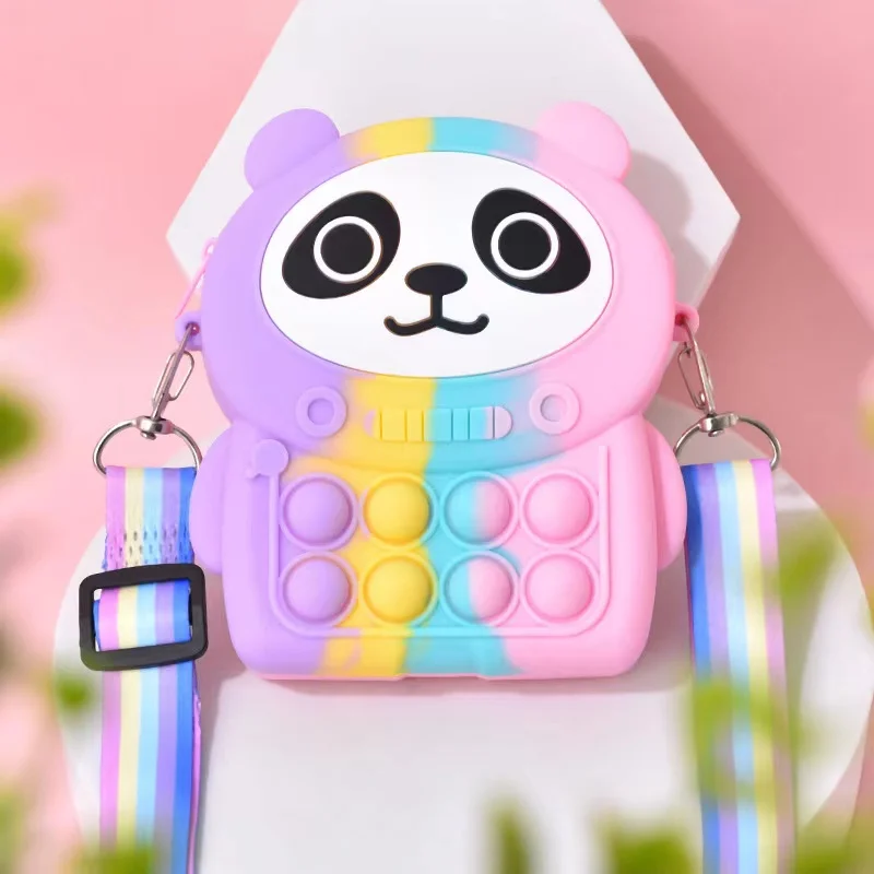 

fast dispatch wholesale high quality popular kids student girls School pencil case panda fidget toy zipper bag