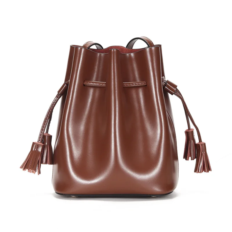 

Westel 2021 new fashion large-capacity bucket bag all-match single-shoulder messenger bag women makeup tote handbag, Brown,black,wine red