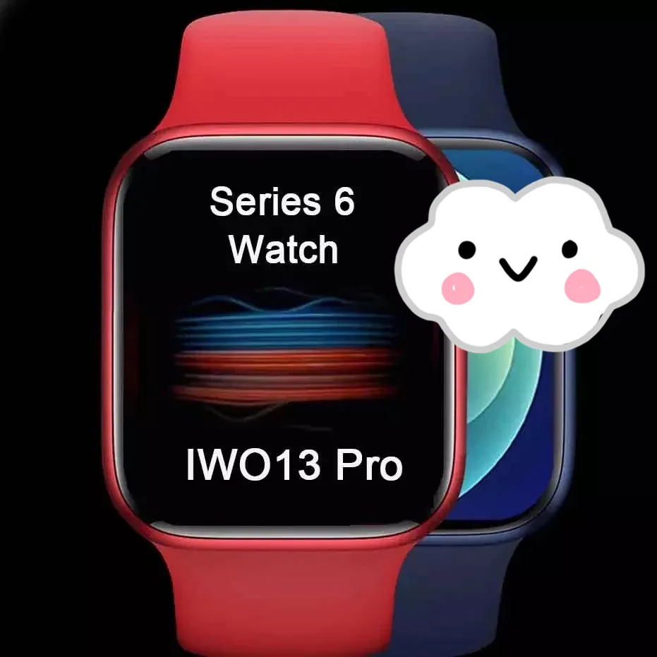 

IWO 13 Pro DIY 75+ Faces 1.75 inch Smart Watch Waterproof Password Sports Smartwatch Heart Rate Smart Band PK HW22 HW16 AK76, Black, silver,pink, blue,red