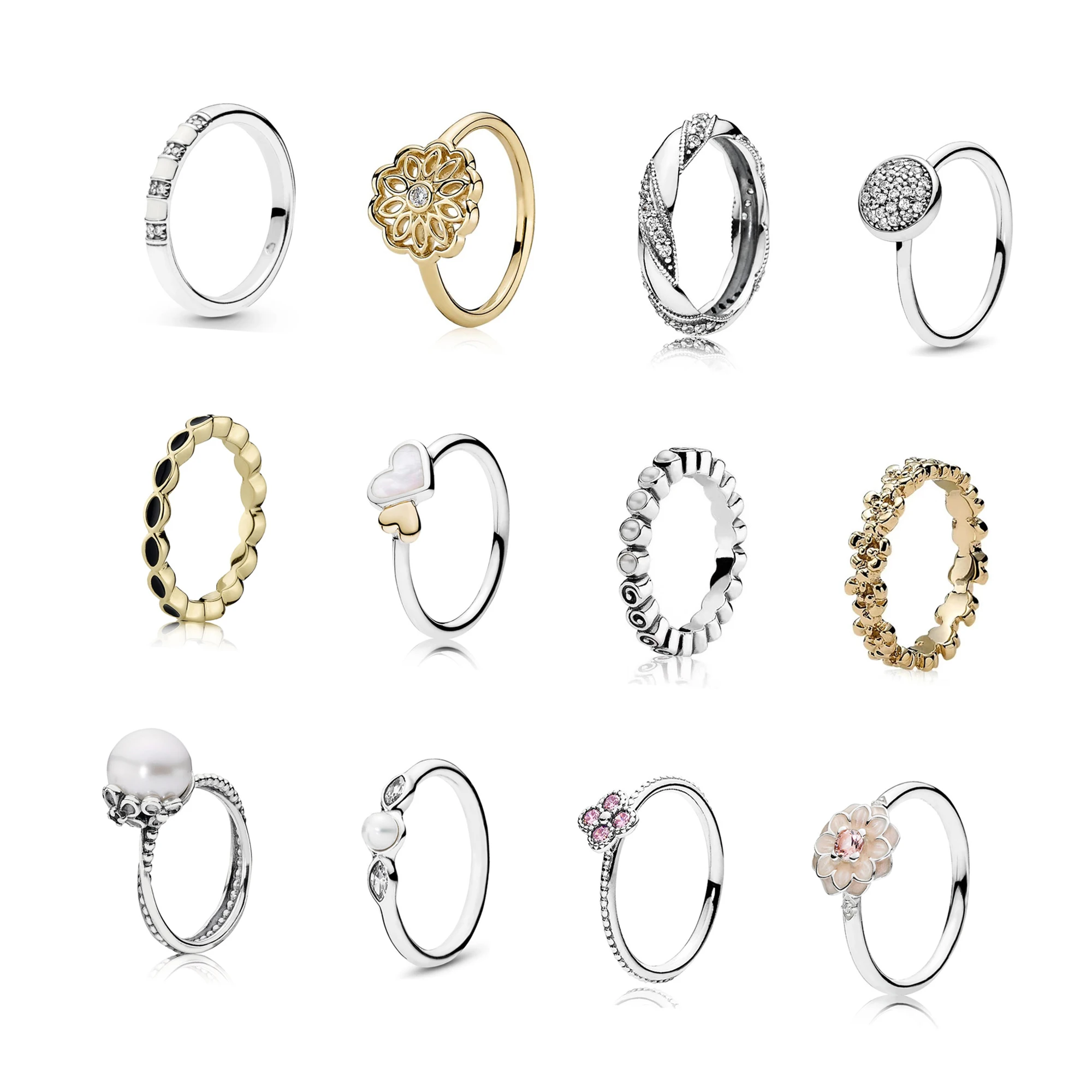 

2021 new 925 silver lucky small flower round pearl series fashion classic high sense ring ladies original jewelry, Picture