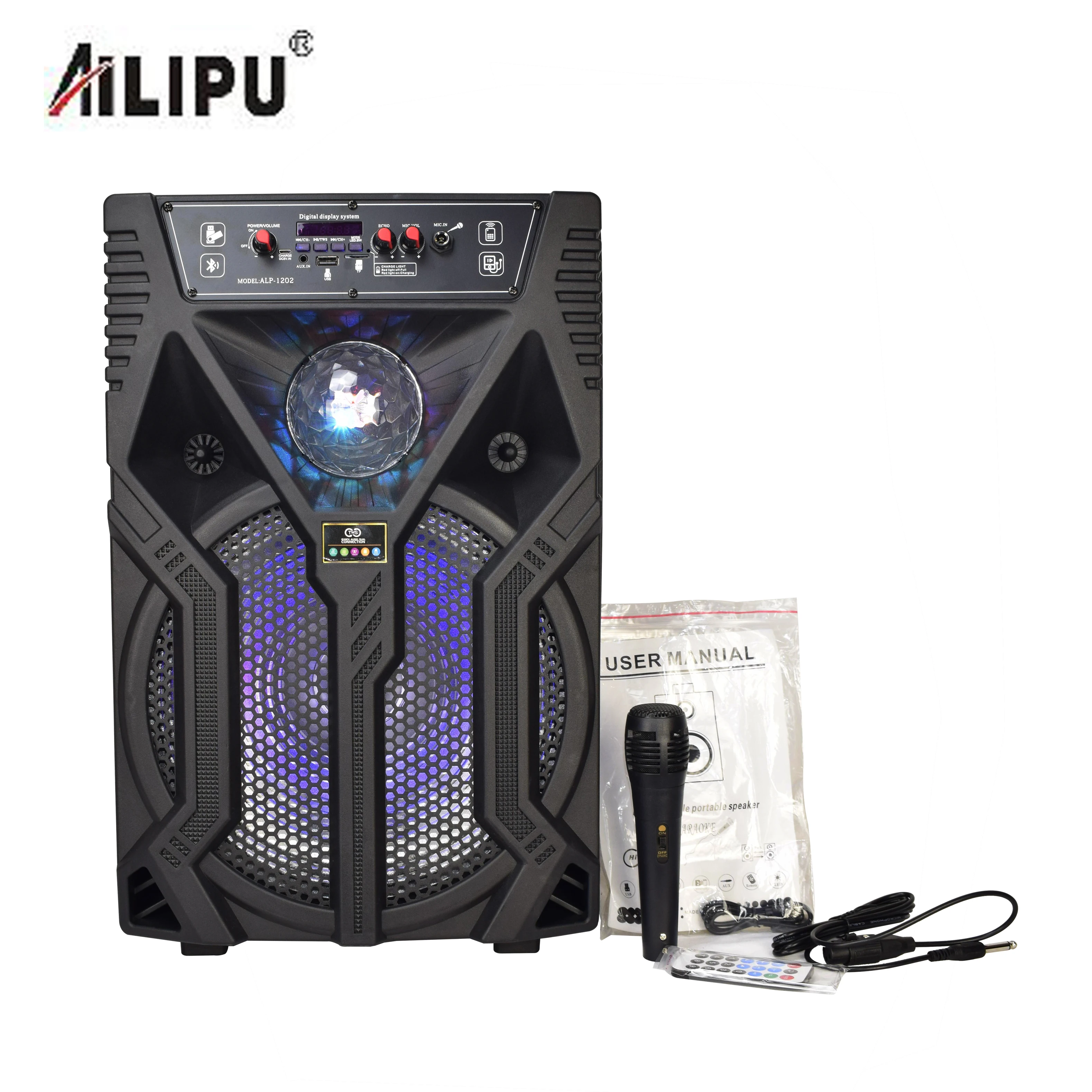 

Woofer Speaker Bass Speaker With Led Light with Wireless Tower Speaker For Karaoke Product, Black