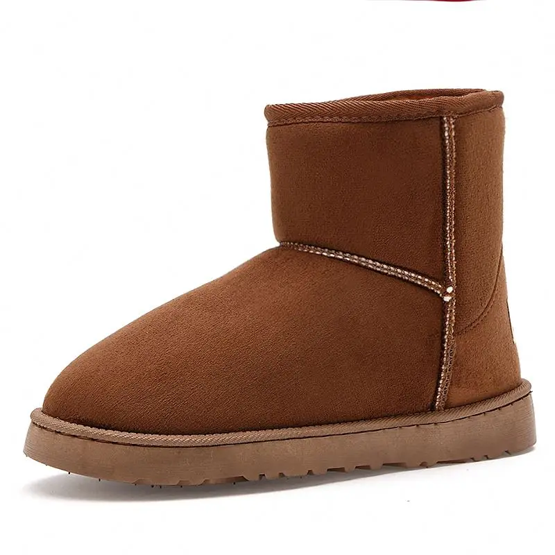 

Cheap warm winter OEM suede leather high heel flat faux fur women ladies ankle boots