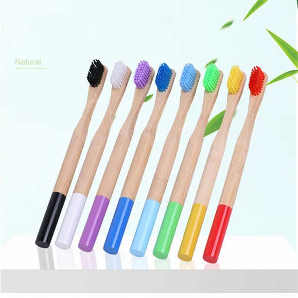 

OEM wholesale Natural Nylon biodegradable Bamboo Nature Toothbrush For Kids & Adult, Customized color