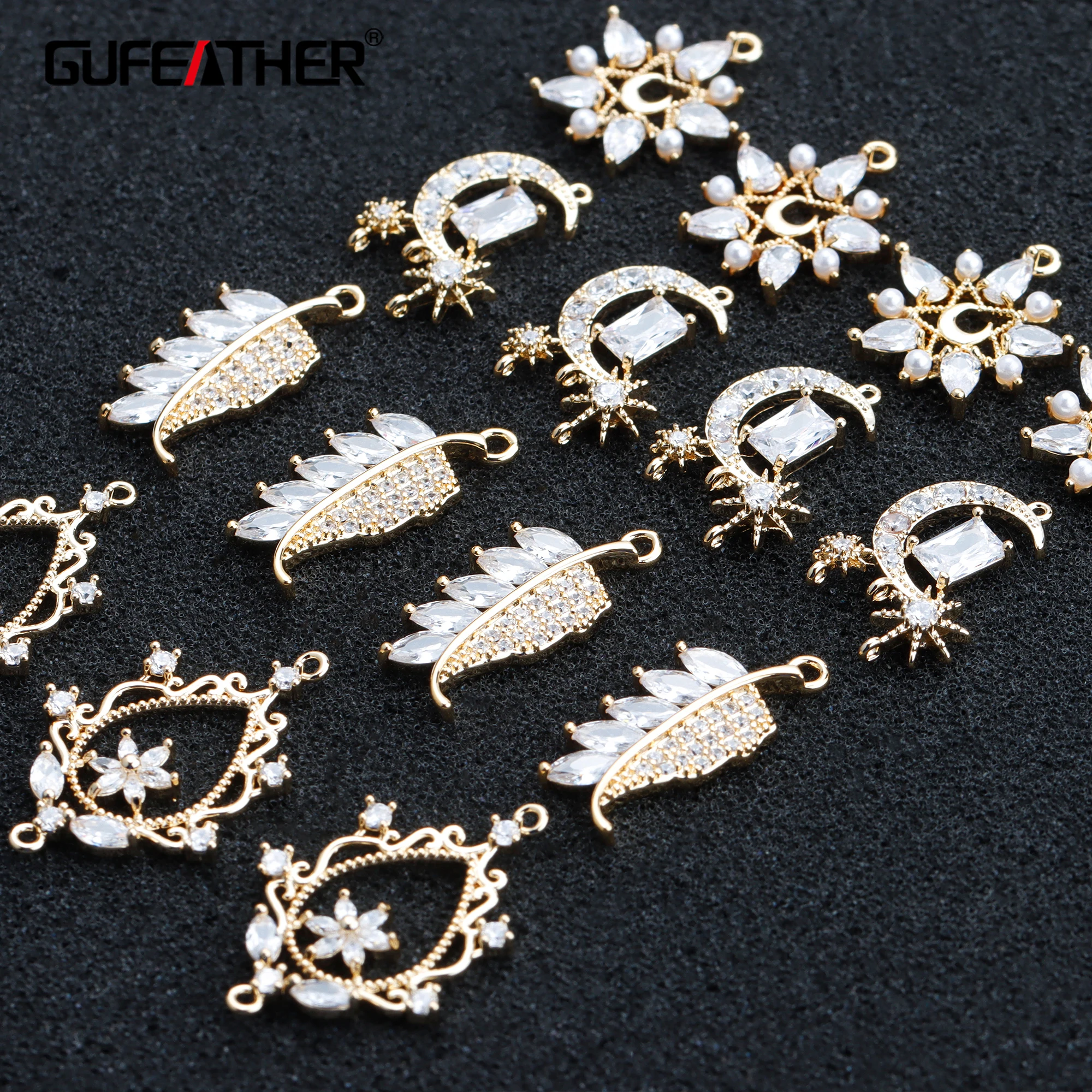 

M908 jewelry accessoriesnickel free18k gold platedzirconcopperdiy pendantmaking findings & components10pcs/lot