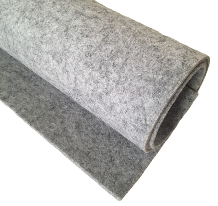 

chemical fiber soft needle punched carpet 100% recycled polyester felt fabric rolls